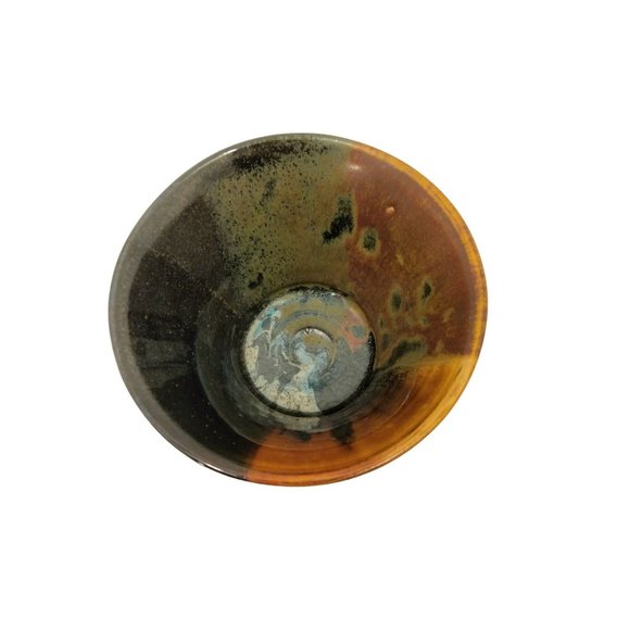 Earthenware Studio Art Rustic Pottery Bowl Brown Earth Tones Vase Planter USA - Picture 4 of 9